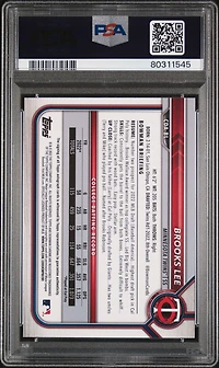 2022 Bowman Draft Chrome Draft Pick Autographs Cdabl Brooks Lee PSA 10