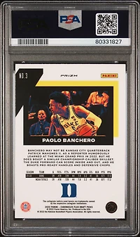2022 Panini Chronicles Draft Picks Flux 3 Paolo Banchero Silver PSA 10