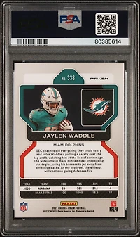 2021 Panini Prizm 338 Jaylen Waddle Lazer Prizm PSA 10