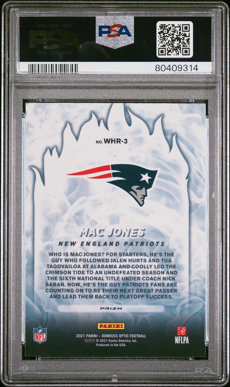 2021 Panini Donruss Optic White Hot Rookies Whr3 Mac Jones PSA 10