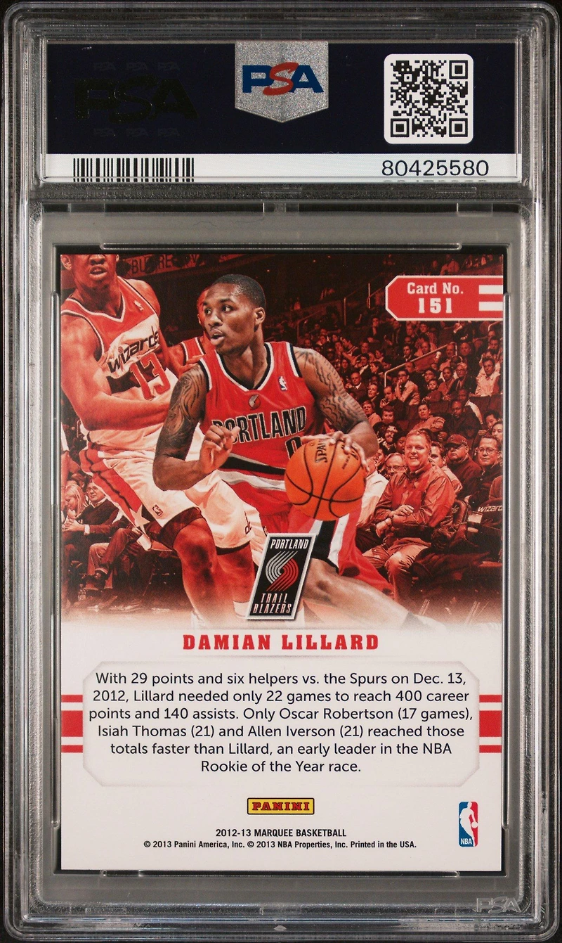 2012 Panini Marquee Damian Lillard PSA 9
