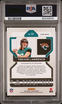 2021 Panini Prizm 331 Trevor Lawrence Neon Green Pulsar PSA 9