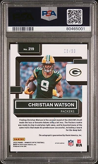 2022 Panini Donruss Optic 219 Christian Watson PSA 9