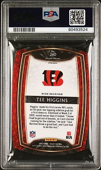 2020 Panini Select 260 Tee Higgins Die-cut Light Blue Prizm PSA 9