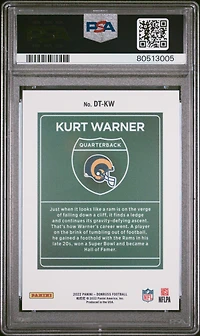 2022 Panini Donruss Downtown Dt-kw Kurt Warner PSA 9