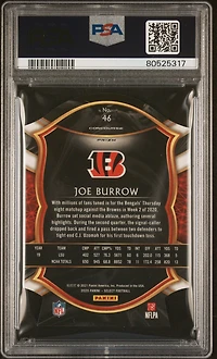 2020 Panini Select 46 Joe Burrow Die-cut Light Blue Prizm PSA