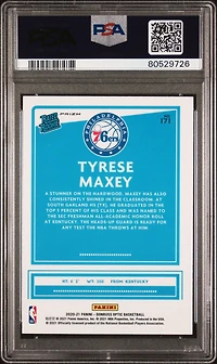 2020 Panini Donruss Optic 171 Tyrese Maxey Fanatics Box Set PSA 9