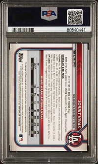 2022 Bowman Chrome Prospect Autographs Cpajv Jorbit Vivas Gold Refractor PSA 9