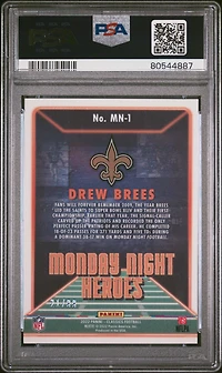 2022 Panini Classics Monday Night Heroes Mn1 Drew Brees Gold PSA 10