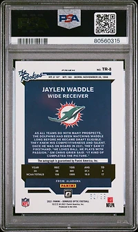 2021 Panini Donruss Optic The Rookies Autographs Tr8 Jaylen Waddle PSA 9