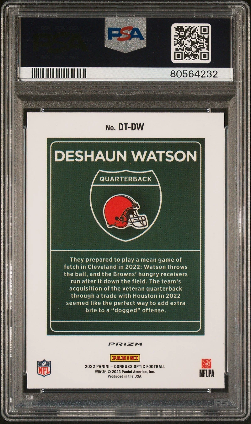 2022 Panini Donruss Optic Downtown Dtdw Deshaun Watson PSA