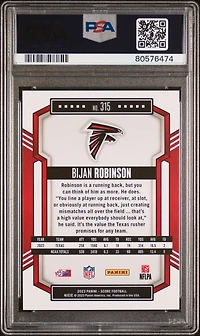 2023 Panini Score 315 Bijan Robinson PSA 10