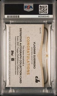 2021 Topps Definitive Definitive Autograph Collection Vg Vladimir Guerrero PSA 10