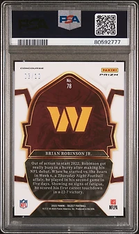 2022 Panini Select 78 Brian Robinson Jr. Gold Prizm PSA 10