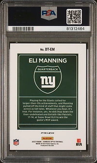 2022 Panini Donruss Downtown Dt-em Eli Manning PSA 9