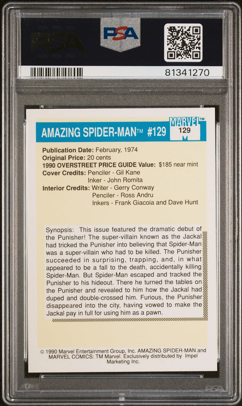 1990 Marvel Universe 129 Amazing Spider-man #129 PSA 10