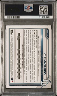 2021 Bowman Draft Chrome Sapphire Edition Bdc191 Kyle Manzardo PSA 9