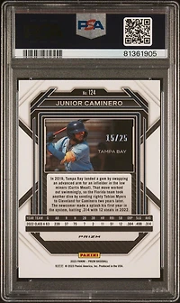 2023 Panini Prizm 124 Junior Caminero Mojo Prizm PSA 9
