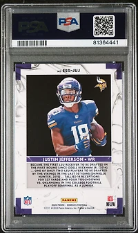 2020 Panini Donruss Elite Series Esrjuj Justin Jefferson Rookies PSA 9