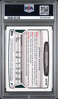 2013 Bowman Chrome Prospect Autograph Bcpmo Matt Olson PSA 8