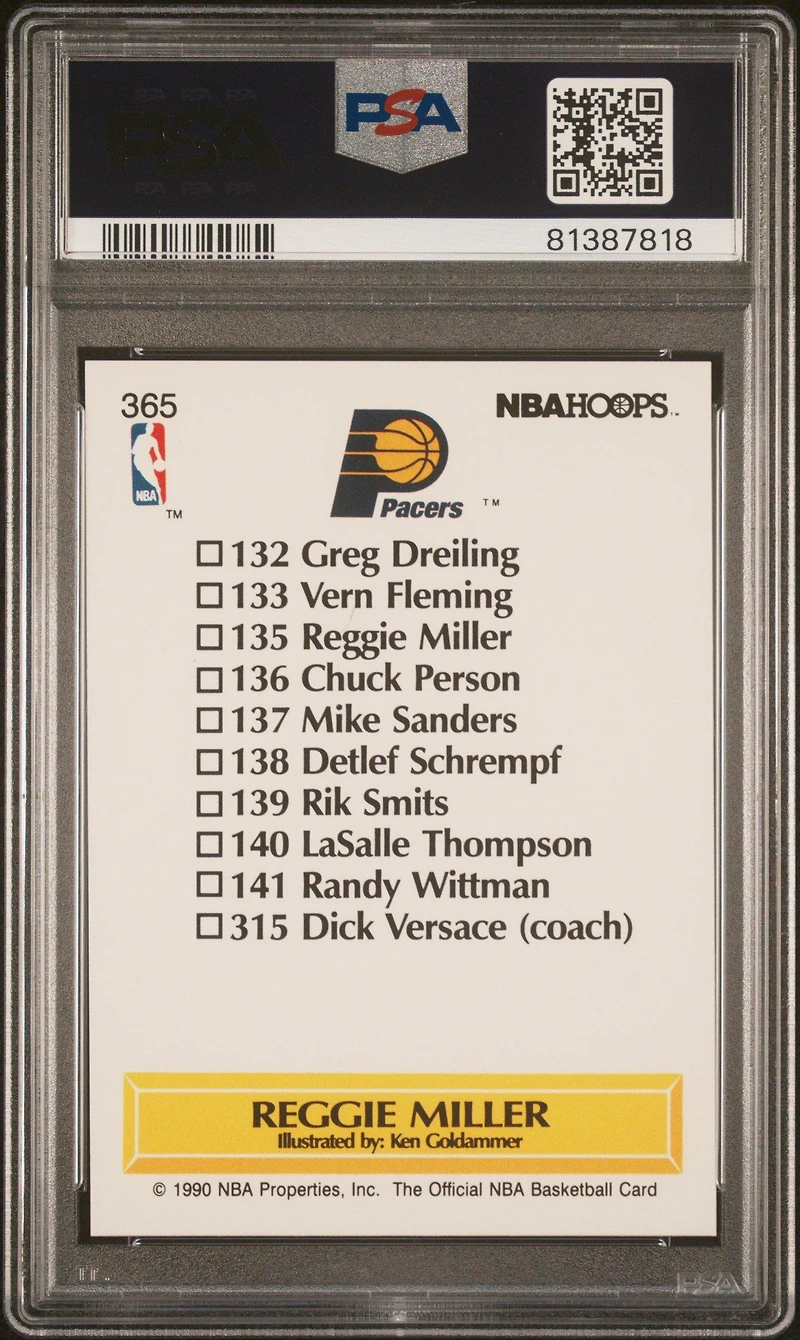 1990 Hoops 365 Reggie Miller PSA 10