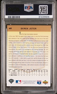 1993 Upper Deck 449 Derek Jeter PSA 9