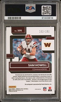 2022 Panini Donruss Optic 205 Sam Howell Autograph PSA 10