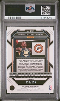2022 Panini Prizm 254 Bennedict Mathurin Prizm PSA