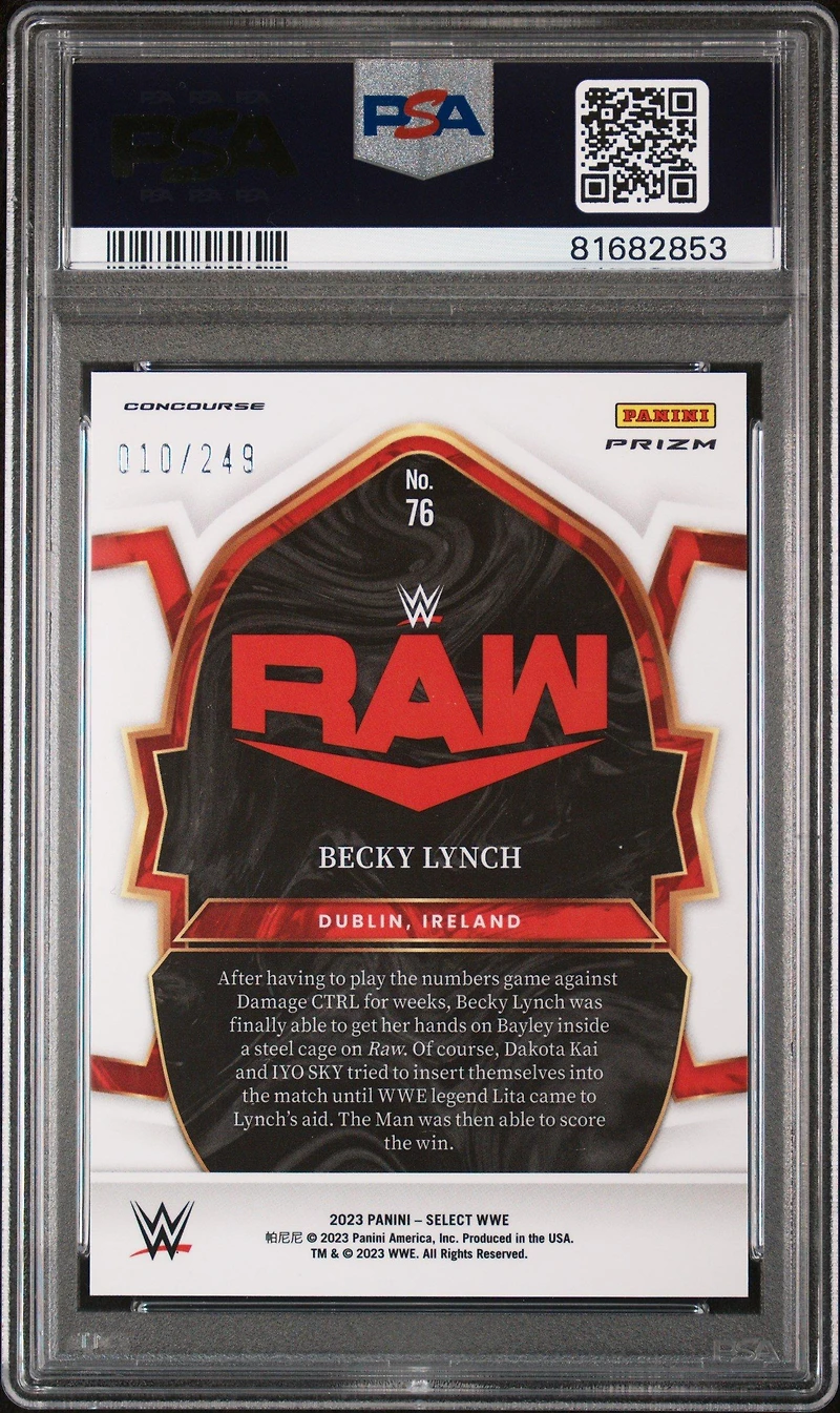 2023 Panini Select Wwe 76 Becky Lynch PSA 9