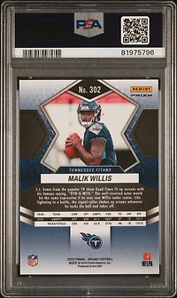 2022 Panini Mosaic 302 Malik Willis Camo Pink PSA 10