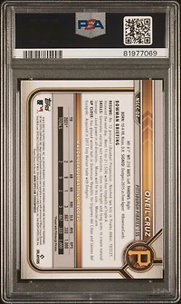 2022 Bowman Chrome Nscc Wrapper Redemption Oz Oneil Cruz PSA 10