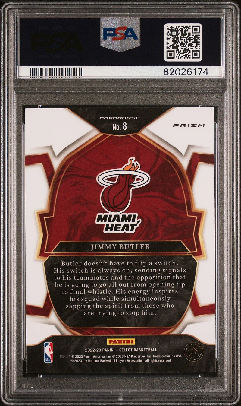 2022 Panini Select 8 Jimmy Butler Zebra PSA 10