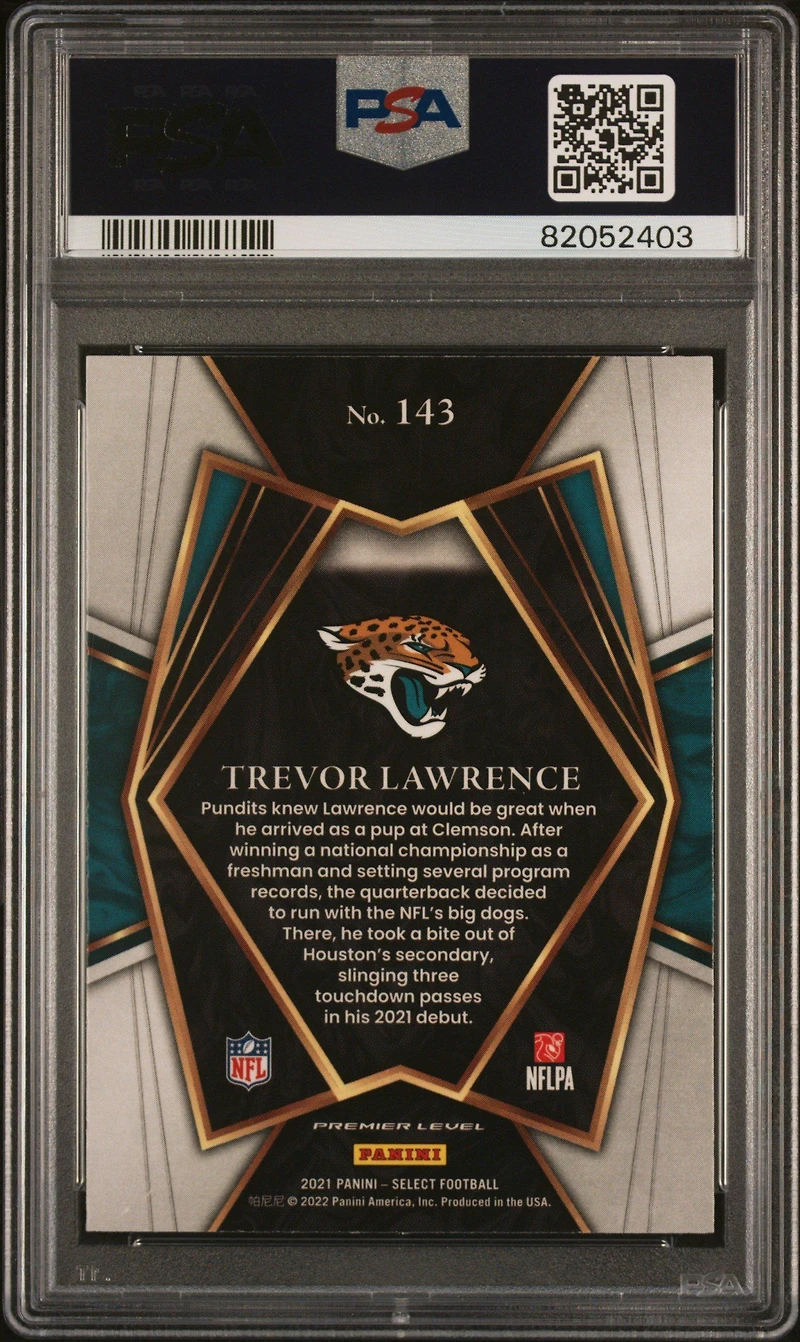 2021 Panini Select 143 Trevor Lawrence PSA 10