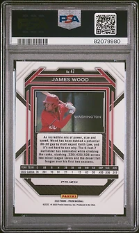 2023 Panini Prizm 47 James Wood Green Ice PSA 10