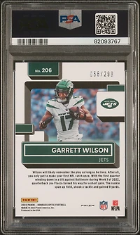 2022 Panini Donruss Optic 206 Garrett Wilson Aqua PSA 9