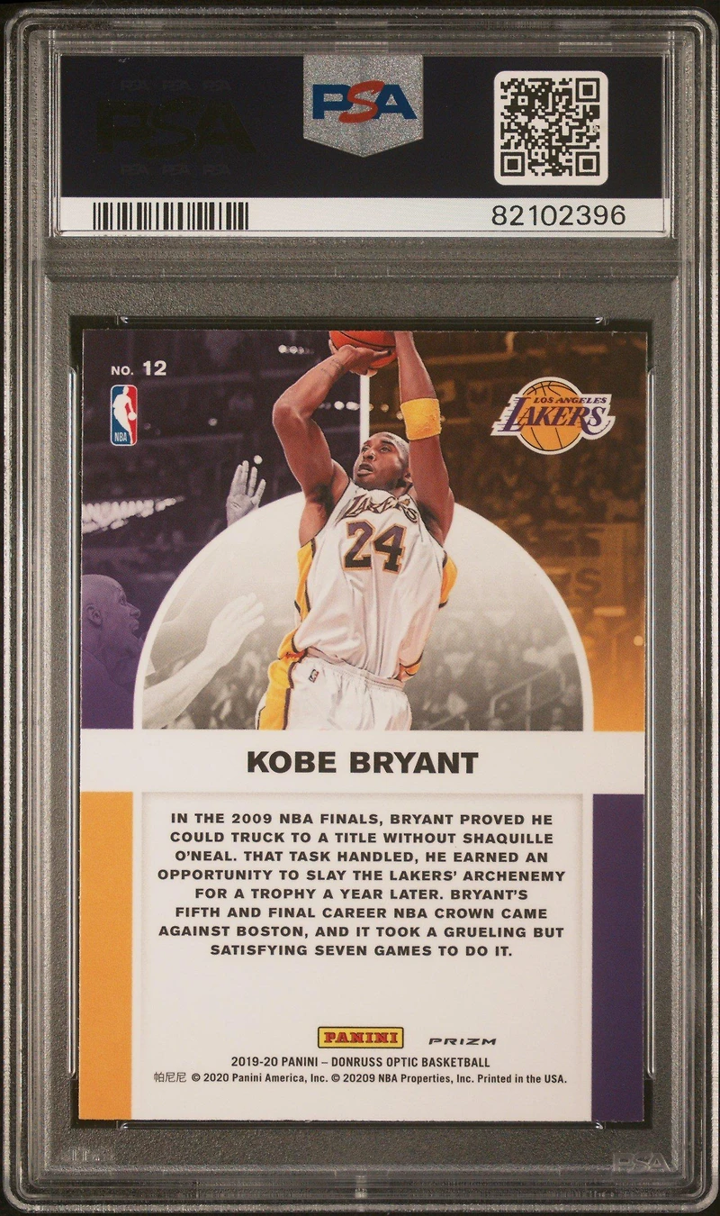 2019 Panini Donruss Optic Winner Stays 12 Kobe Bryant Gold Wave PSA 10