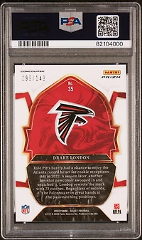 2022 Panini Select 35 Drake London Maroon Prizm PSA 10
