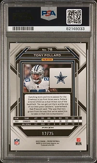 2022 Panini Prizm 78 Tony Pollard Navy Camo PSA 10