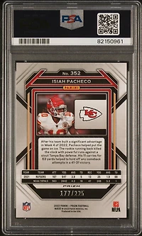 2022 Panini Prizm 352 Isiah Pacheco Purple Ice PSA 10