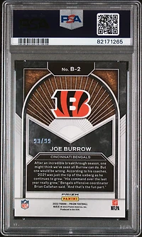 2022 Panini Prizm Brilliance B2 Joe Burrow Blue Ice PSA 9