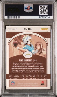 2020 Panini Chronicles Legacy 203 Justin Herbert PSA 9