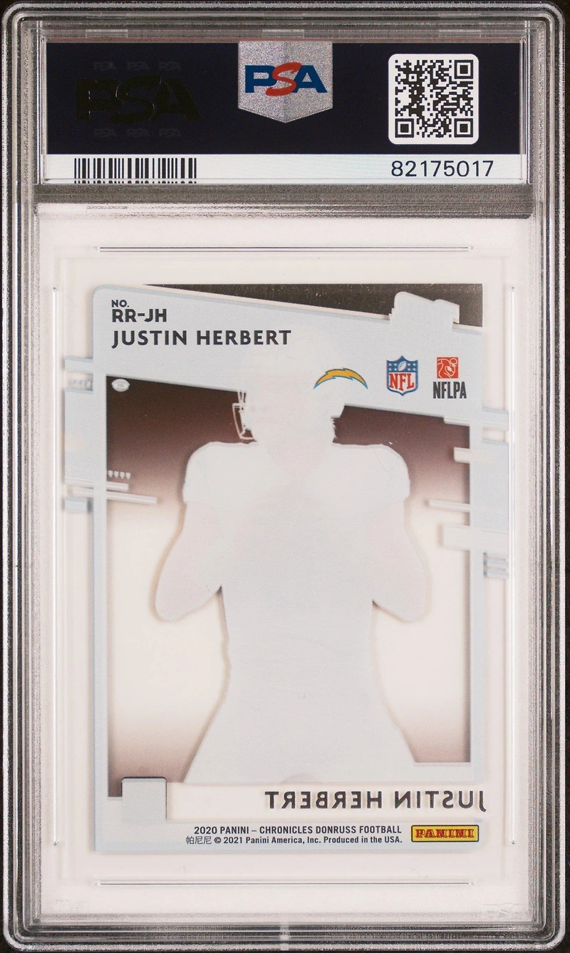 2020 Panini Chronicles Clearly Donruss Rated Rookies Rrjh Justin Herbert PSA 10
