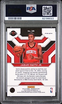 2022 Panini Prizm Emergent 26 Jabari Smith Jr. Silver Prizm PSA 10