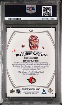 2021 Sp Authentic 148 Filip Gustavsson Autograph PSA 10