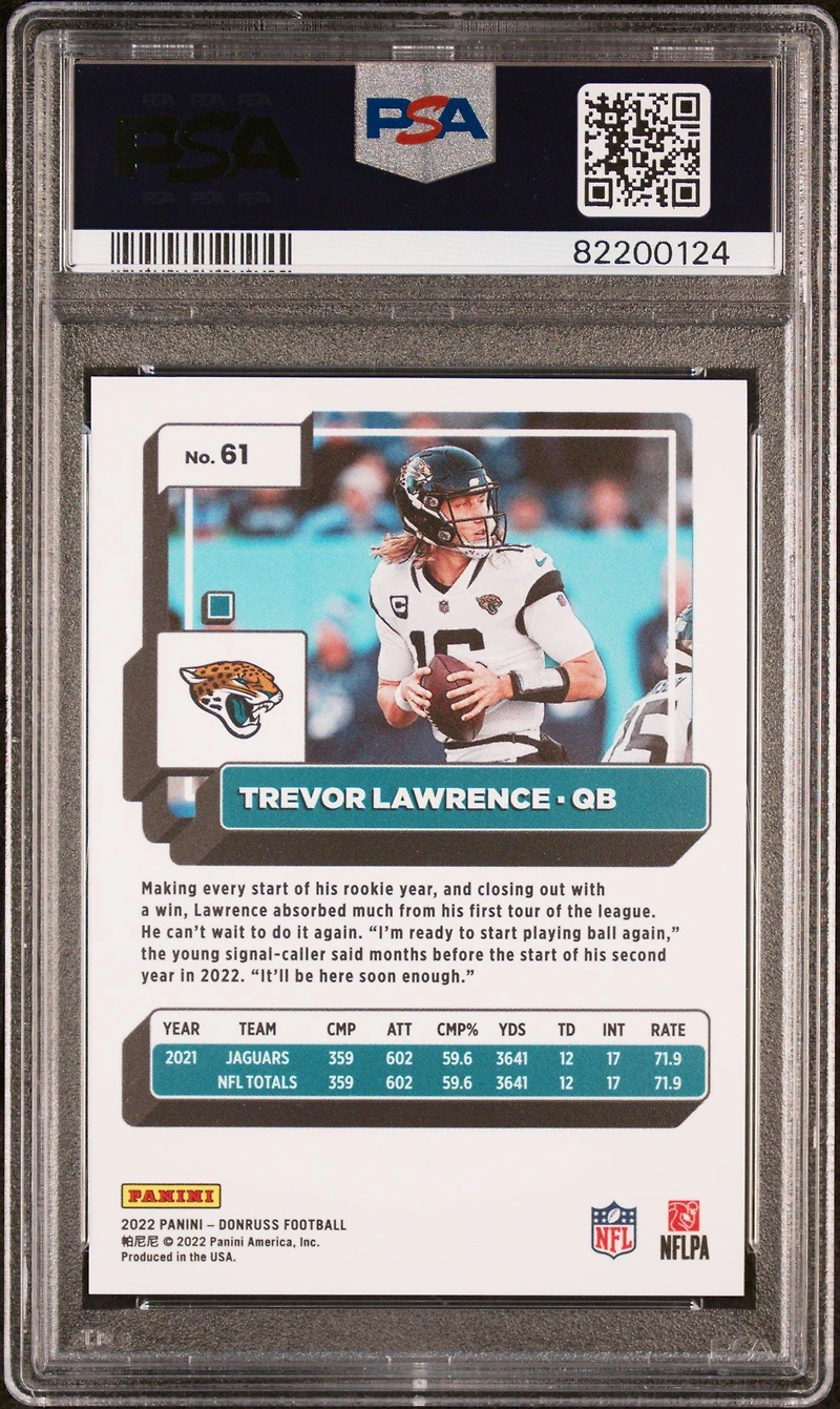 2022 Panini Donruss 61 Trevor Lawrence Press Proof Premium PSA 9
