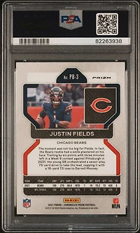 2021 Panini Chronicles Prizm Black Pb-3 Justin Fields Silver PSA 9