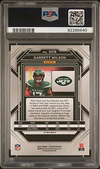 2022 Panini Prizm 309 Garrett Wilson Silver Prizm PSA 9