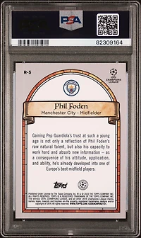 2022-23 Topps Merlin Chrome Uefa Club Competitions Renaissance R5 Phil Foden PSA 9