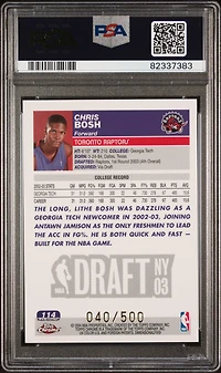 2003 Topps Chrome 114 Chris Bosh Black Refractor PSA 9
