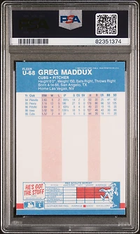 1987 Fleer Update U-68 Greg Maddux PSA 10